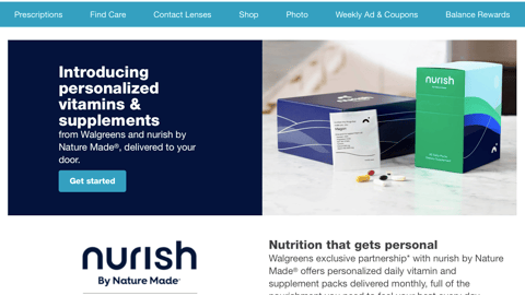 Walgreens.com Nurish by Nature Made Landing Page